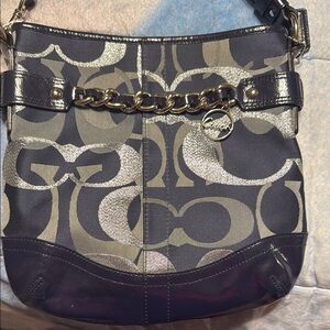 Stylish Navy and Silver Coach crossbody